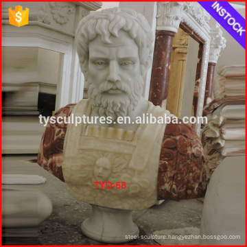 Western stone carving decorative antique marble male bust statues for sale